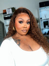 Piano Brown Highlight Big Curly 13*4 Lace Frontal