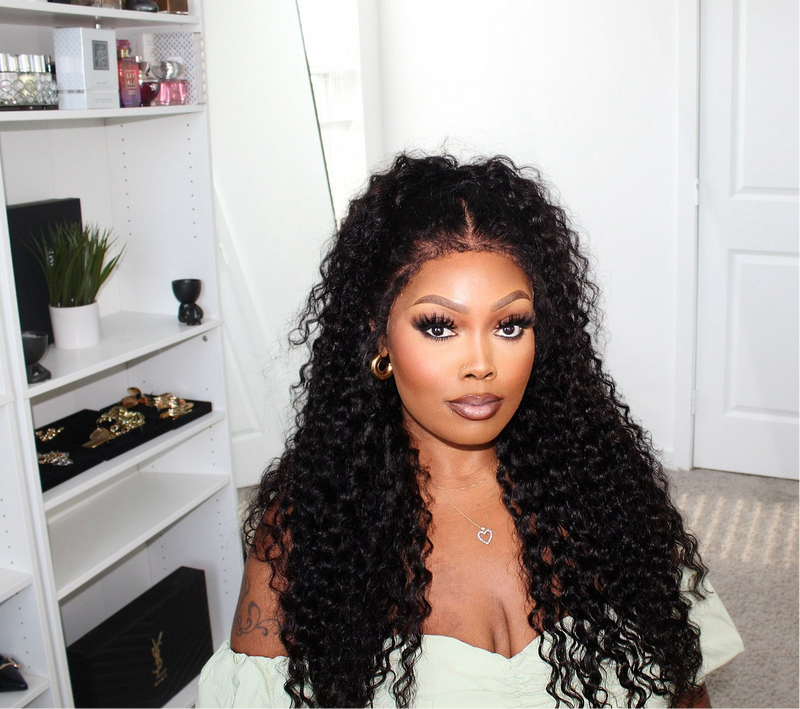 4C Edge Hairline Deep Wave 13x4 HD Lace Front Wig with Curly Edges Baby Hair
