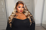 Brown Wig With Blonde Highlights #P4/613 Body Wave Lace Front Wig