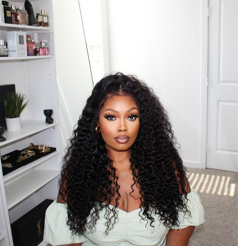 4C Edge Hairline Deep Wave 13x4 HD Lace Front Wig with Curly Edges Baby Hair