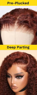 Reddish Brown Jerry Curly 13x4 Pre Cut Glueless Lace Wig